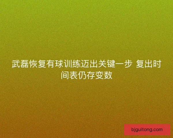 武磊恢复有球训练迈出关键一步 复出时间表仍存变数