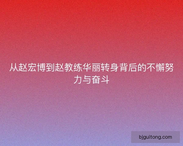 从赵宏博到赵教练华丽转身背后的不懈努力与奋斗